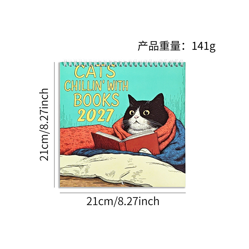 Assorted 2027 Novelty Wall Calendars – 15 Designs – Reading Cats