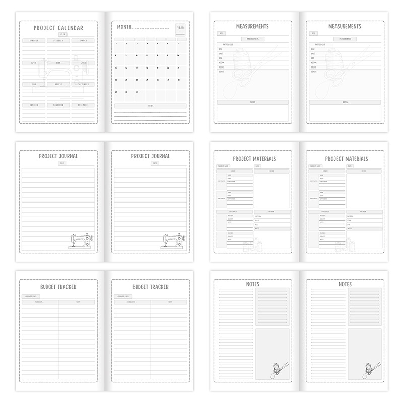 Sewing Journal and Quilting Project Cards – 3 Options product view 3